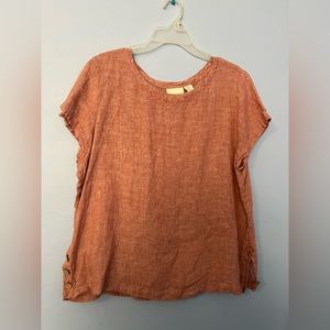 Pink linen shirt, size XL